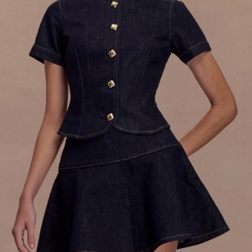 Denim skirt set